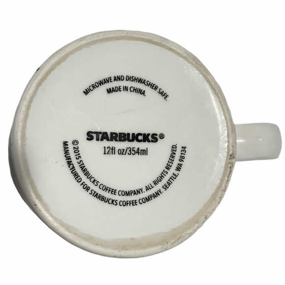 Starbucks 2015 Holiday Mug Green Pine Trees Winter Forest Christmas 12oz - Picture 6 of 7